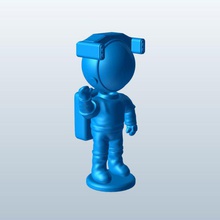 bobblehead astronaut v1 people printable lowpoly 3d print model - Mito3D