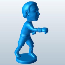 bobblehead boxer v1 people printable lowpoly 3d print model - Mito3D
