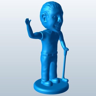 bobblehead golfista hombre v1 personas imprimible lowpoly 3d print model - Mito3D