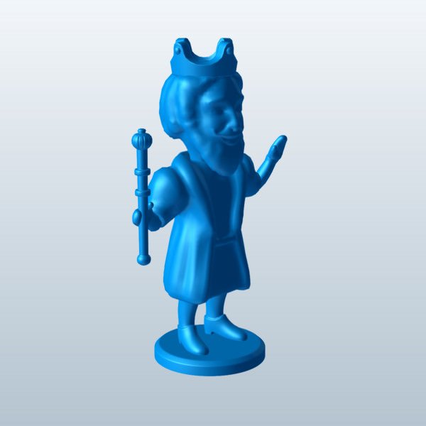 bobblehead king v1 people printable lowpoly 3D print model - Mito3D