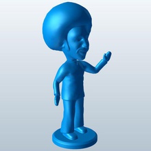 bobblehead man afro v1 people printable lowpoly 3d print model - Mito3D