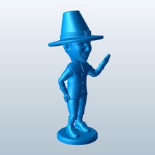 muñeco hombre peregrino v1 bobblehead masculino personas imprimible lowpoly 3d print model - Mito3D