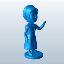bobblehead pilgrm femme v1 la femelle personnes imprimable lowpoly 3d print model - Mito3D