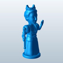 bobblehead rainha v1 pessoas printable lowpoly 3d print model - Mito3D