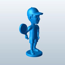 bobblehead tennis Spieler Mann-v1 Männlich player Menschen Mann bedruckbar ist lowpoly 3d print model - Mito3D