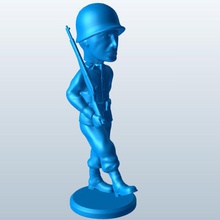bobbleheadsoldier v1 bobblehead soldier people printable lowpoly 3d print model - Mito3D