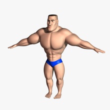 bodybuilder de dessin animé pas truqué 3dmag l'athlète boxer caractère les combats remise en forme drôle gars une salle sport hercules le héros l'homme sexe masculin modèle musculaire rig fort super-héros toon guerrier 3d print model - Mito3D