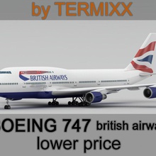 um boeing 747 da british airways 350 777 787 a318 a330 a340 a350 a380 o ar a airbus aeronaves de avião vias aéreas britânico comerciais compleet jet jumbo lufthansa modelo super termixx transporter 3d print model - Mito3D