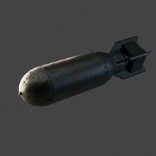 bomba İkinci Dünya Savaşı 3d Görünümüdür hava patlama patlayıcı frag silah ıı max askeri model pis88 ABD V-ray'in savaş dünya II 3d print model - Mito3D