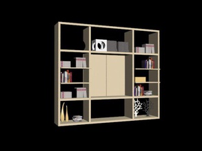 book shelf aio books bookshelf furniture 3d print model - Mito3D