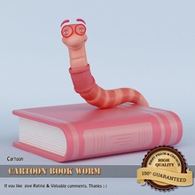 kitap kurdu karikatür eğildi büyük kitaplar kahverengi çizgi film karakter serin sürün deli göz eğlenceli akıllı kertenkeleler model doğa sürüngenler sahasrad yılan spectler garip diş toon worm 3d print model - Mito3D