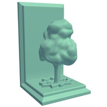 Buchstütze maple tree v2 die Ahorn Baum Neuheiten bedruckbar ist lowpoly 3d print model - Mito3D