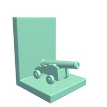 bookend pirate cannon v1 novelties printable lowpoly 3d print model - Mito3D
