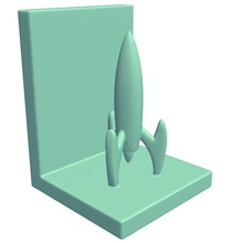 serre-livres rocketship v2 des nouveautés imprimable lowpoly 3d print model - Mito3D