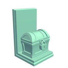 bookend treasure chest v1 novelties printable lowpoly 3d print model - Mito3D