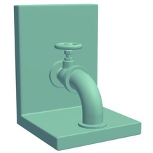 bookend water pipe elbow v2 novelties printable lowpoly 3d print model - Mito3D