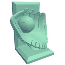 bookendbaseball luva de v1 aparador beisebol novidades printable lowpoly 3d print model - Mito3D