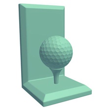 bookendgolf tee ball v1 sujetalibros el golf la bola las novedades imprimible lowpoly 3d print model - Mito3D