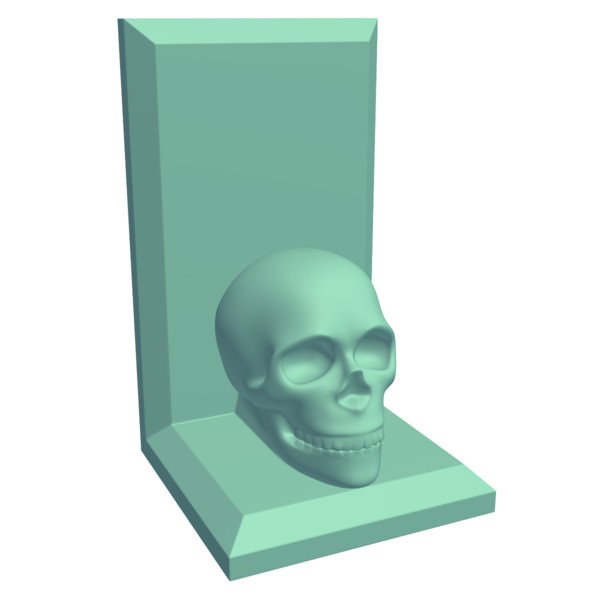 bookendhumanskull v2 başında ve sonunda insan kafatası yenilik yazdırılabilir lowpoly 3D print model - Mito3D