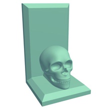 bookendhumanskull v2 bookend human skull novelties printable lowpoly 3d print model - Mito3D