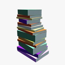 books paperback v1 hardcover book stack household items printable lowpoly 3d print model - Mito3D