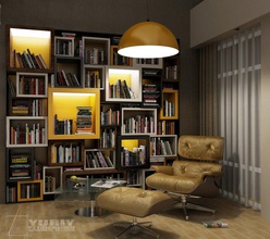 bookshelf bookcase books cabinet cupboard furnishings furniture model rack shelf shelving yurets 3d print model - Mito3D