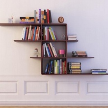 bookshelf 12 wall hung books 3dready bookcase cabinet furnishings furniture hanging model photorealistic ready shelf shelving storage vray 3d print model - Mito3D