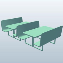 booth oturup v1 lokanta mobilya otur yazdırılabilir lowpoly 3d print model - Mito3D