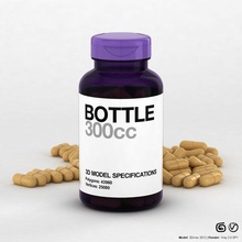 botella de 300cc & cápsula 60designwebpick la médica medicina modelo píldora ciencia deporte las vitaminas 3d print model - Mito3D