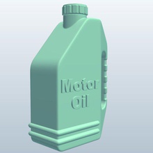 bottle motor oil v1 vehicle parts printable lowpoly 3d print model - Mito3D