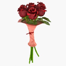 bouquet di rose accessorio aeche arredamento la decorazione fbx flora fiore foglia max modello obj pianta realistici red rosa scanline thorn vray 3d print model - Mito3D