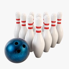 bowling topu&pin 10 3d sokakta topları kase bowlingball curl oyun hardball kit kotiss lane model pin oynuyor attı yedek bölme spor grev atma 3d print model - Mito3D