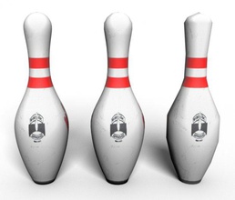 bowling pin tres poli niveles jugar a los bolos la bola callejón pino bol boliche baja deportes 3d print model - Mito3D