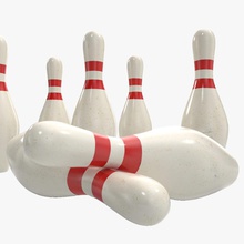i perni di bowling 3d molier vicolo ciotola candlepins duckpins attrezzature cinque arredamento mobili gioco hobby corsia modello pin ha segnato sport dieci birilli vray 3d print model - Mito3D