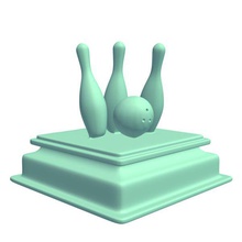 bowlingtrophy v1 bowling kupa heykeller büstleri yazdırılabilir lowpoly heykelleri 3d print model - Mito3D