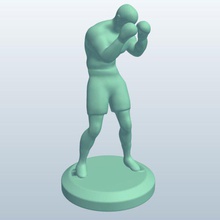 boxeador de guardia v1 la personas imprimible lowpoly 3d print model - Mito3D