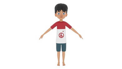 chico de carácter muchacho dibujos animados niño g humanos kid poco modelo nair real sajeev jóvenes 3d print model - Mito3D