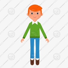 boy character 2d anatomy cartoon child clothes cute flat ginger hair human jeans jpwood78 jumper kid man model people 3d print model - Mito3D