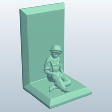 boynappingbookend v2 boy napping bookend household items printable lowpoly 3d print model - Mito3D
