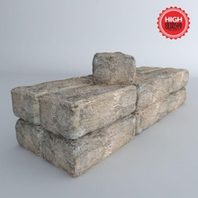 tijolos de concreto arquitetura tijolo alvenaria quebrado construção detritos elementos industrial o material modelo newlc rock pedra estrutura 3d print model - Mito3D