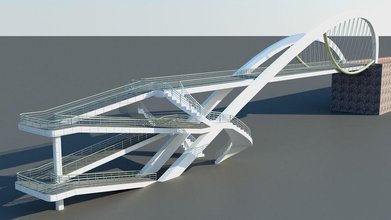 köprü mimarlık asfalt bilopipet araba beton inşaat çaprazlama iniş aşağı elemanları karayolu değiş tokuş model yol yamaç sokak yapısı trafik ulaşım kentsel 3d print model - Mito3D
