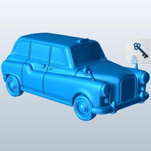 british taxi v1 de vehículos imprimible lowpoly 3d print model - Mito3D