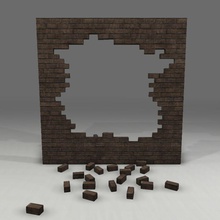 broken wall apocalyptic architecture damaged destroy elements factory game highpoly home house lower model old poly post roodydoody ruin 3d print model - Mito3D