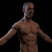 bruce anatomy body character edrice guys hero human humanoid male man model muscular naked realistic skin sss texture 3d print model - Mito3D