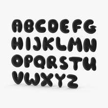 la burbuja de las letras del alfabeto el animal burbujas carácter clásico equipo fuente carta modelo royalmix símbolo 3d print model - Mito3D