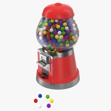 bubble gum dispenser 3d molier antique balls bubbles candy chew coins colorful food furnishings gumball heap international junk machine model old pile stacking sugar sweet vending vintage vray 3d print model - Mito3D