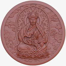 buddhist monk medal bas relief 3d character guys human male man model modeler3dcom monks people religious 3d print model - Mito3D
