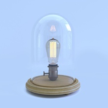 bulb glass cloche accessory bowl cloches collection demo dome edison furnishings furniture holder jewelry lamp lumps model museum plated platform presentation sektar show wood 3d print model - Mito3D