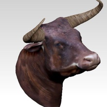 bull angry animal architecture artwork background bust cow elements garden graphics head illustration isolate lucky hunter 2008 model mount retro sculpture stone tag texas wall white 3d print model - Mito3D