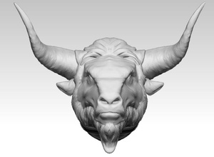 bull bison head 3d american animal architecture buffalo cnc elements high hunt indian large lucky hunter 2008 model mold native obj poly printable stl totem trophy wild 3d print model - Mito3D